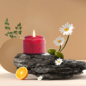 Romantic 80g Small Round Glass Scented Candle